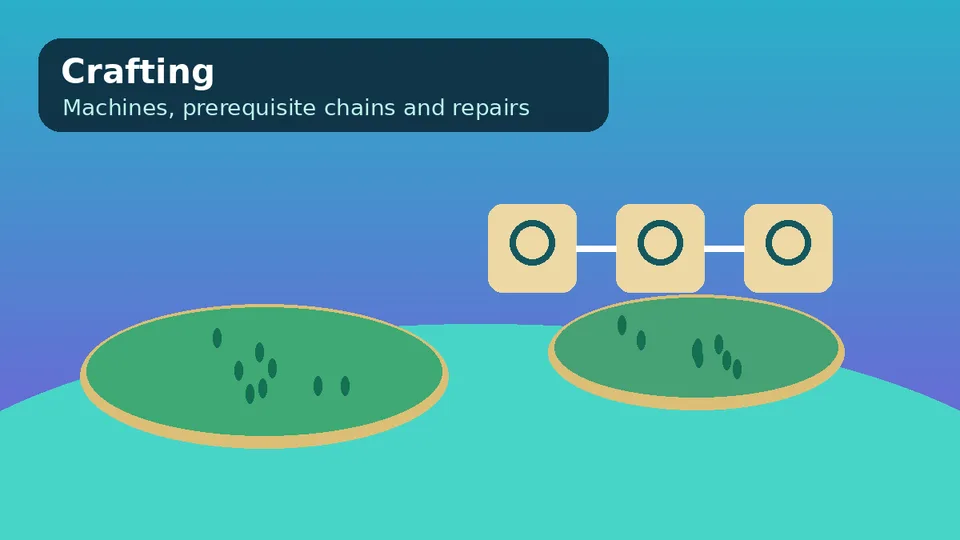 Crafting chain from gathered materials to finished components