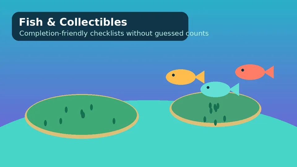 Fish scales and collectible checklist concept